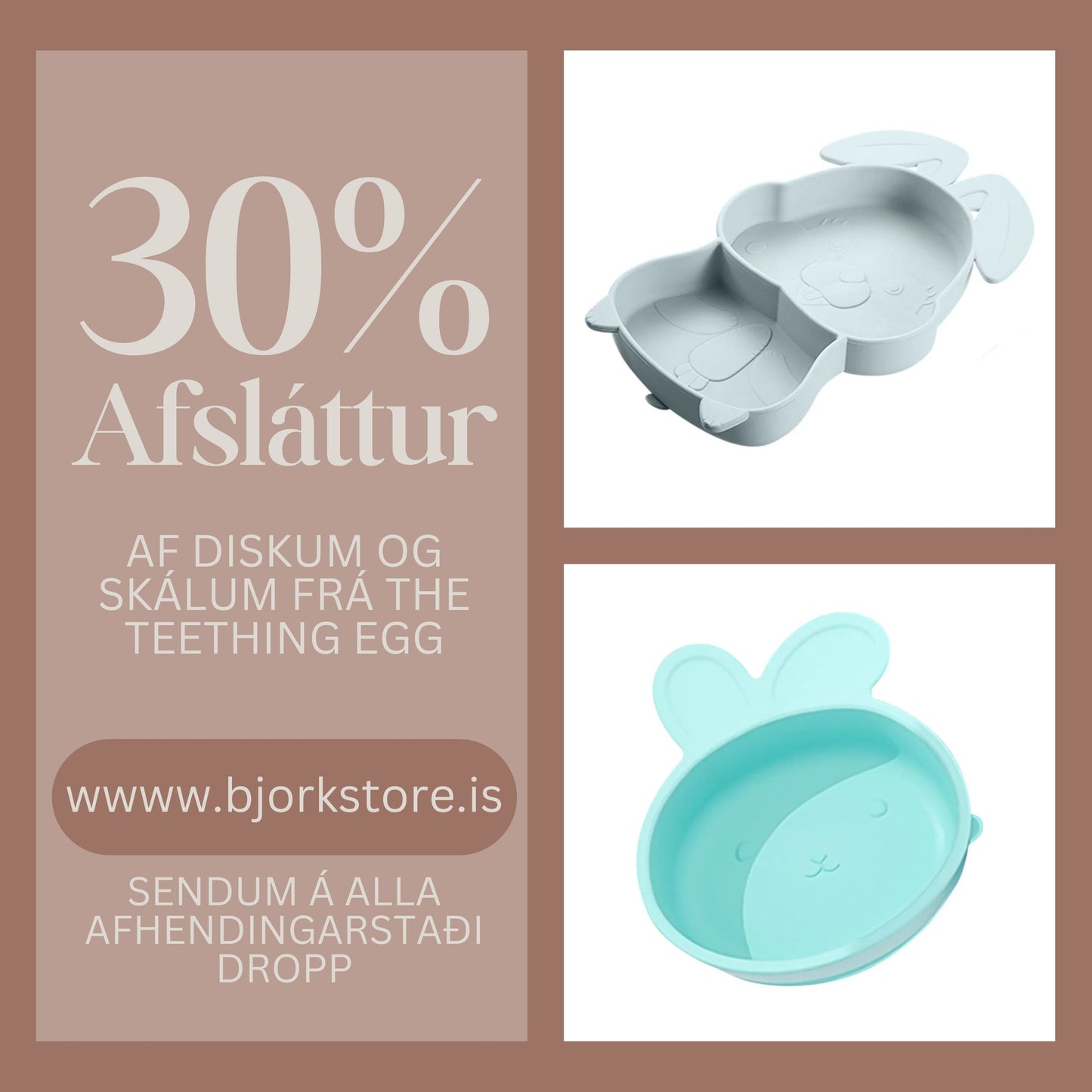Kanínudiskur - hólfaskiptur - Blár