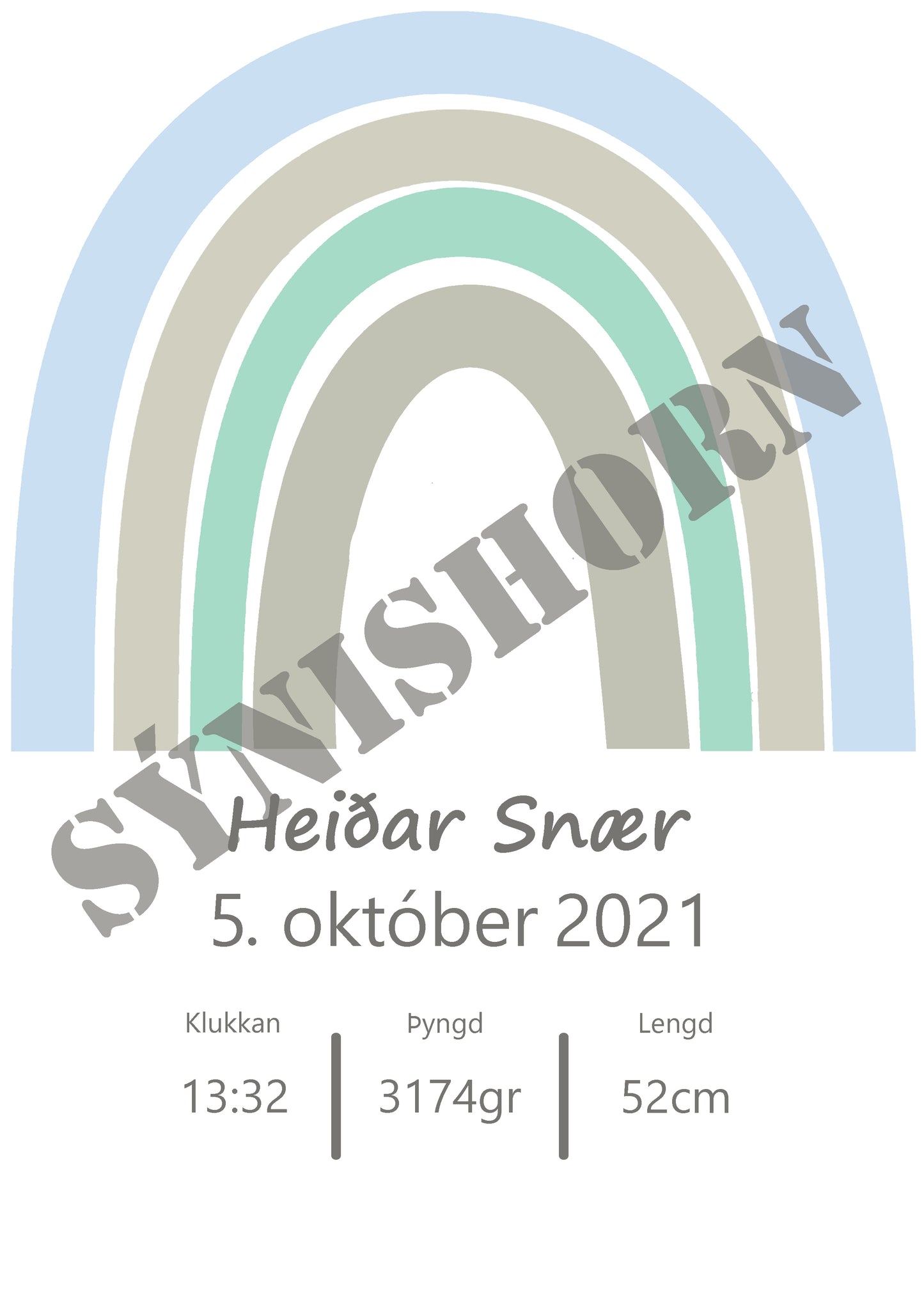 Fæðingarskjal - Blátt