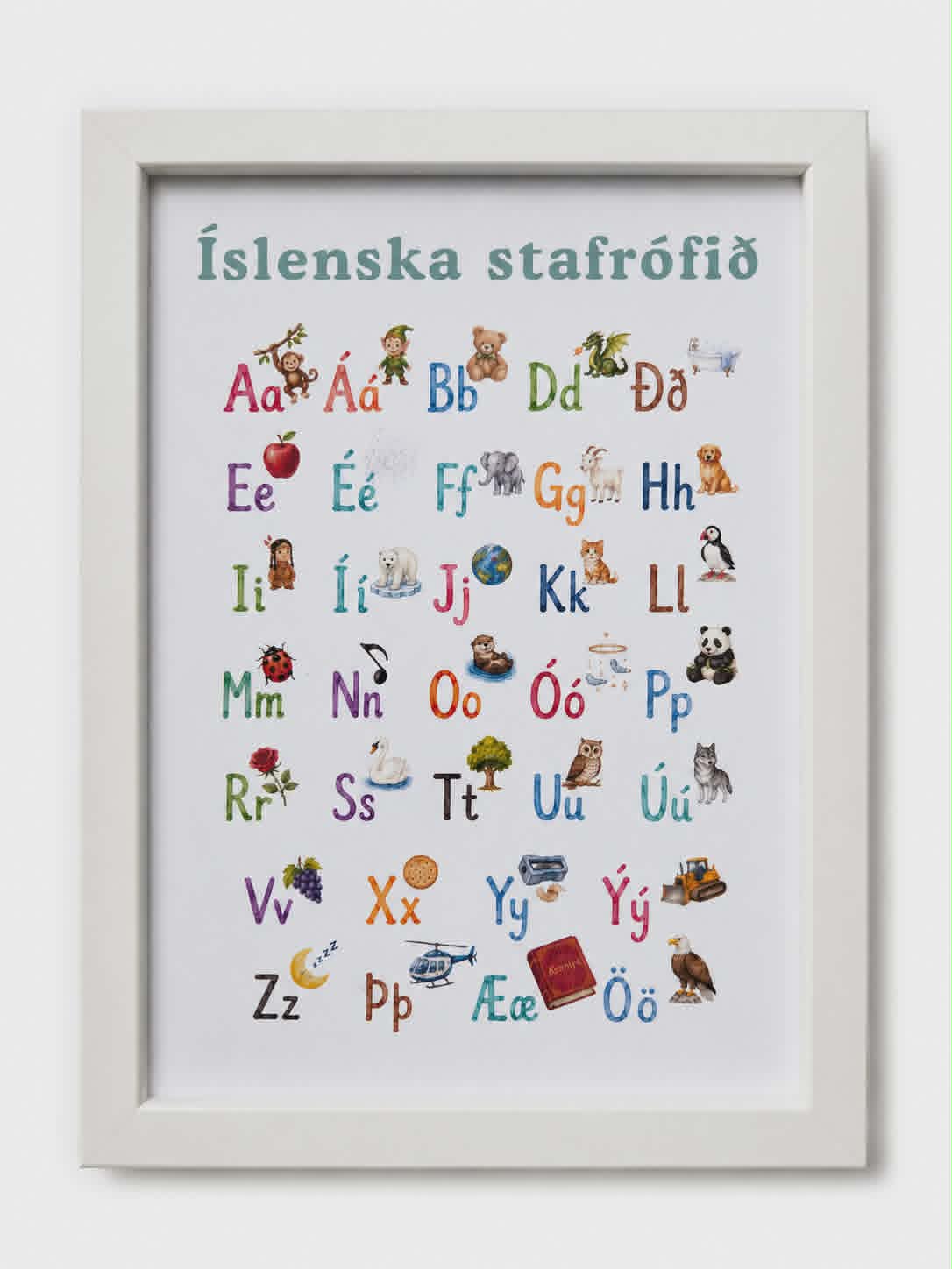 Stafaplakat - Íslenska stafrófið