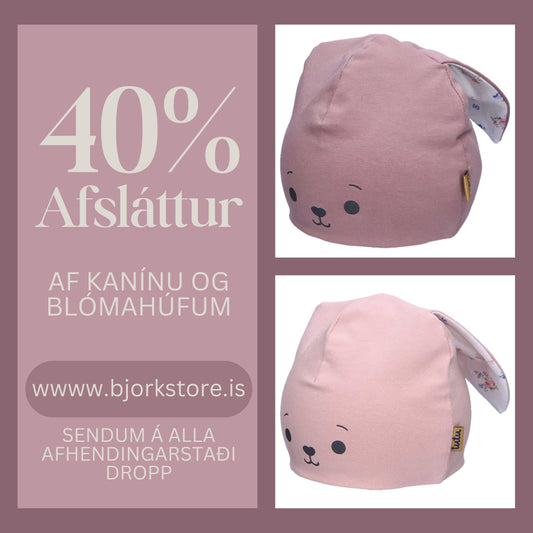 Bómullarhúfa - kanínu