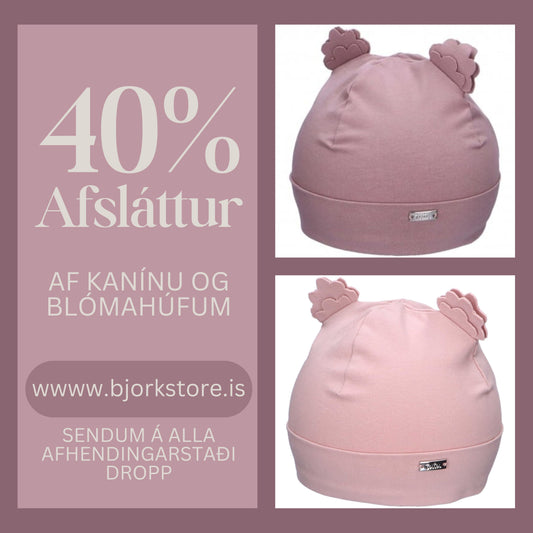 Bómullarhúfa með eyrum