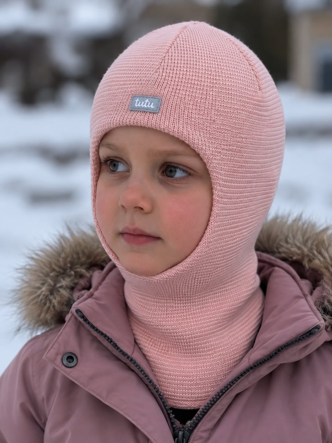 Lambhúshetta með hlíf yfir munn og höku - Merino ull