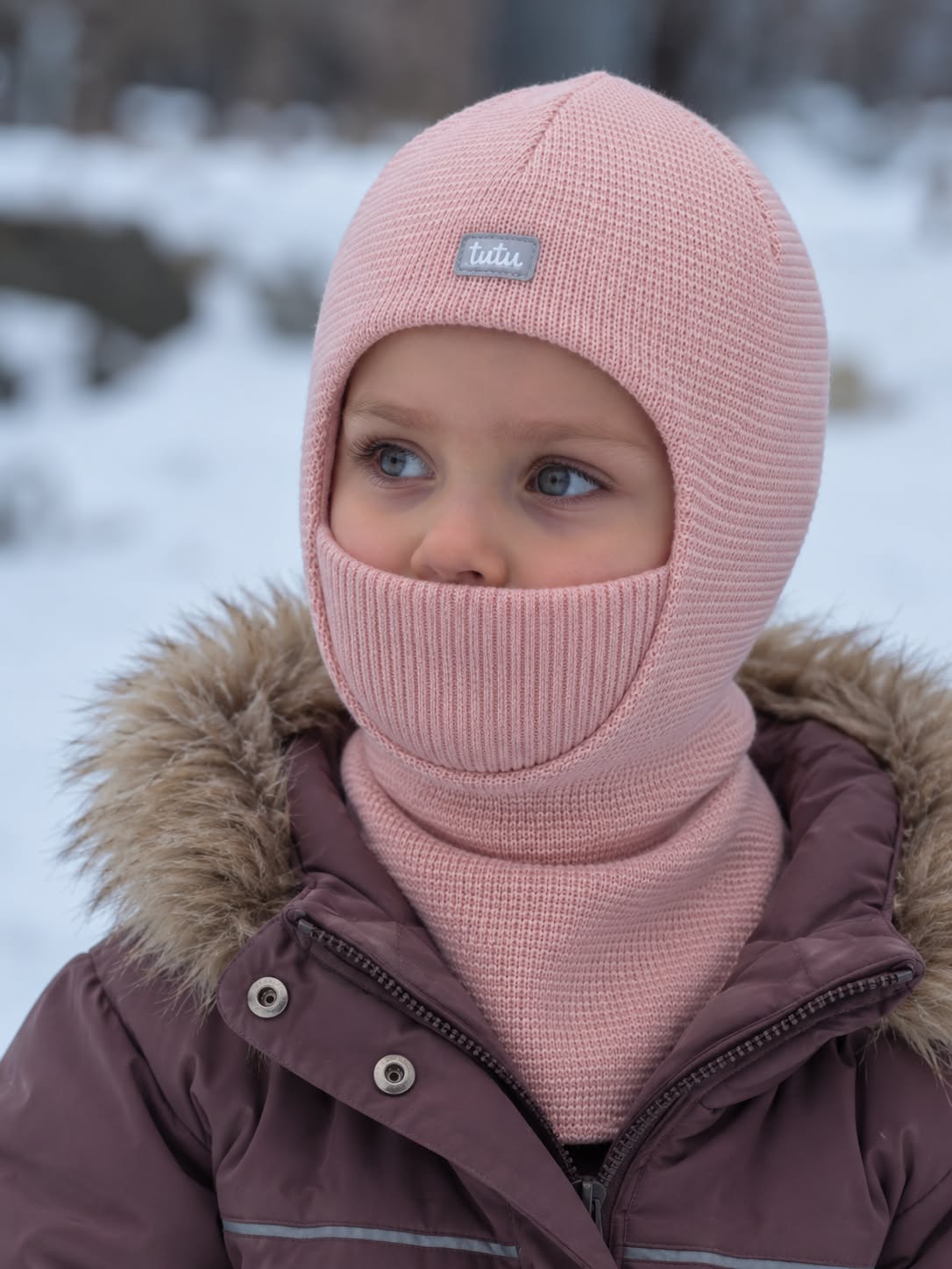 Lambhúshetta með hlíf yfir munn og höku - Merino ull